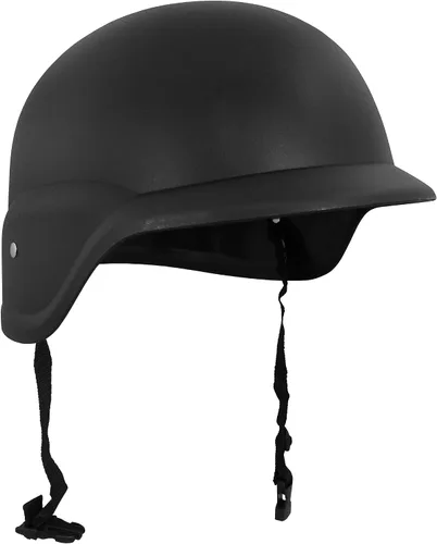 Vista 2 de Nicky Bigs Novelties Casco táctico de combate Airsoft negro para adultos, accesorio para disfraz de Halloween, cosplay, teatro, paintball, ligero