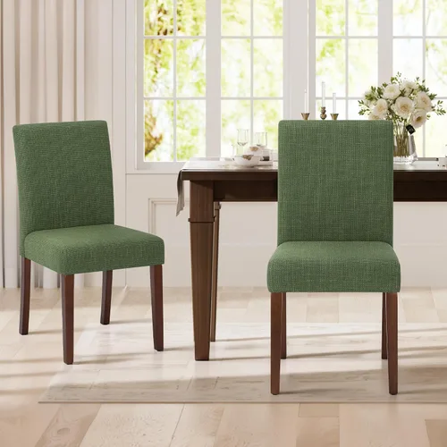 Vista 22 de MALOL Juego de 2 sillas de comedor tapizadas, sillas de comedor de tela, modernas sillas de comedor de madera, sillas auxiliares de cocina, silla