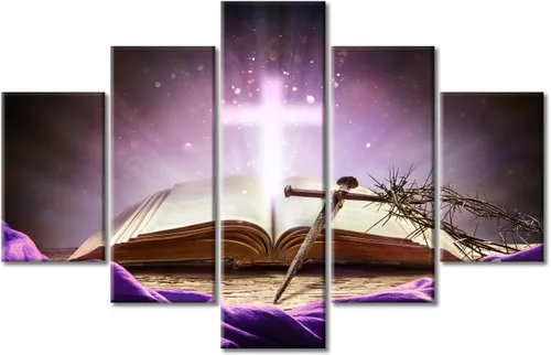 Vista 39 de TUMOVO Decoración de pared de iglesia cristiana de 3 paneles, imágenes de la resurrección de Jesús para sala de estar, dormitorio, cocina
