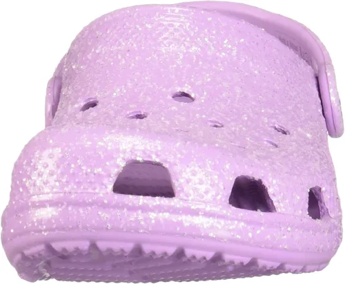 Vista 2 de Crocs Zuecos clásicos brillantes unisex para adultos, zapatos metálicos y con purpurina, Metálico