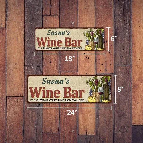 Vista 2 de Letrero personalizado para bar de vinos, letreros rústicos para decoración de bodega, hogar, cocina, decoración de pared, placa de estaño