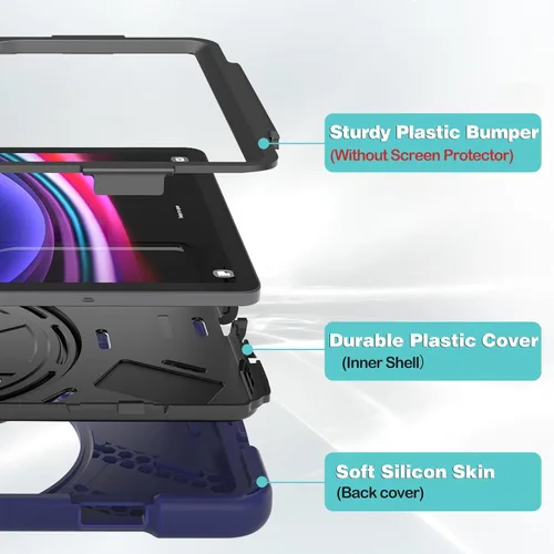 Vista 6 de ProCase Funda resistente para Galaxy Tab S10 2024/Tab S9 FE/ S9 / S8 / S7 de 11 pulgadas para exteriores con soporte para bolígrafo S, funda