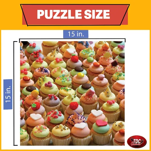Vista 4 de TDC Games Rompecabezas más difícil del mundo, cupcakes de doble cara, 500 piezas
