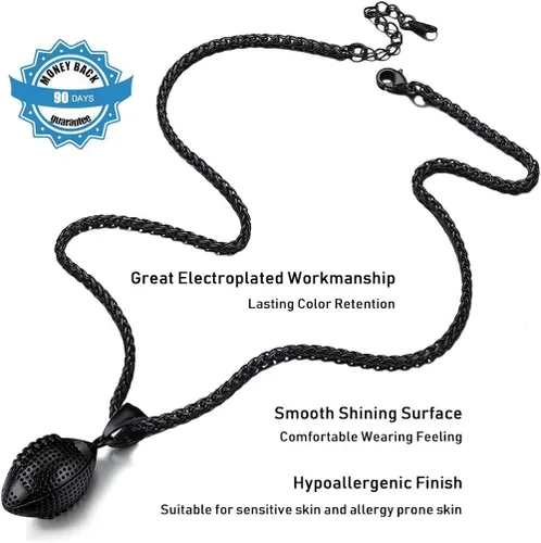 Vista 4 de PROSTEEL Collar con dije de fútbol 3D de acero inoxidable para fútbol, baloncesto, unisex, joyería para niños, niñas, mujeres, regalo para fanáticos