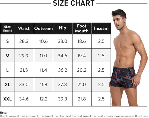 Vista 6 de K898 Men's Square Leg Swimming Jammer Shorts UPF50+,Men Swimsuit Swim Jammers Fabric Shape Retention