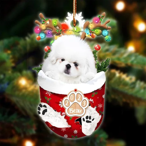 Vista 84 de NAZENTI Adorno Navideño de Bolsillo Personalizado de Affenpinscher en la Nieve, Adorno de Forma Acrílica de Perro, Adorno de Navidad 2023, Adorno
