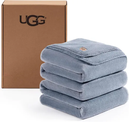 Vista 9 de UGG Whitecap Queen - Manta de forro polar de felpa, 90 x 90 pulgadas, color Azul