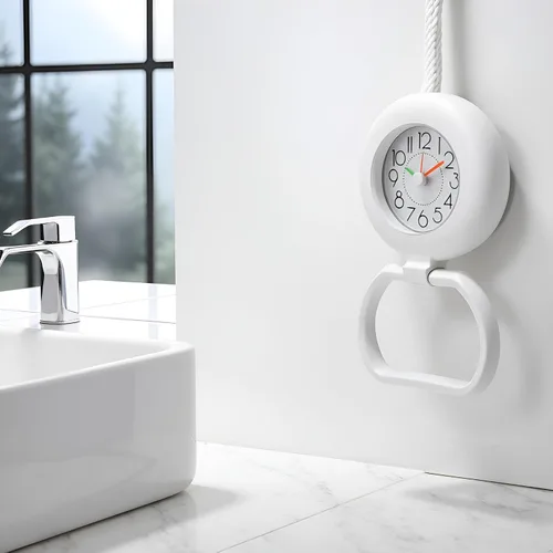 Vista 3 de Reloj de ducha digital de baño, temporizador impermeable para baño, temporizador colgante para cocina, hogar, pared y decoración de mesa (blanco)