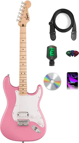 Vista 8 de Fender Squier Sonic Stratocaster HT H - Paquete Negro con Afinador, Correa, Púas y DVD de Guitarra Austin Bazaar Negro HT H