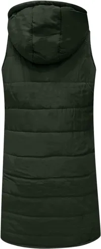 Vista 7 de Long Hooded Puffer Vest For Women Plus Size Zipper Down Jacket Coat Casual Fashion Winter Cotton Padded Long Waistcoat