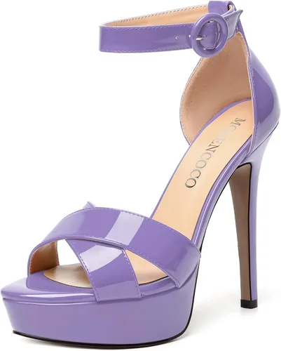 Vista 22 de MODENCOCO Sandalias de boda con correa de tobillo sexy para mujer, con plataforma y puntera abierta, tacón de aguja y tacón alto, zapatos de vestir