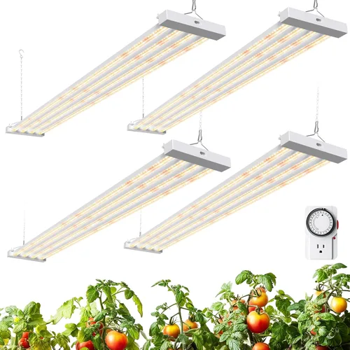 Vista 11 de Barrina TX-L63 - Luces de cultivo de 3 pies para plantas de interior, 252 W (4 x 63 W), 4 paneles LED de cobertura más amplia, espectro completo