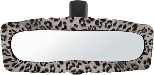 Vista 13 de Funda para espejo retrovisor de automóvil con estampado de vaca negro, protector de espejo retrovisor automático elástico