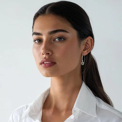 Vista 2 de Aretes colgantes de ópalo negro en plata de ley 925 – Aretes colgantes para mujer – Piedra natal de octubre de 0.315 pulgadas – Joyería pequeña