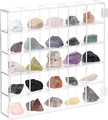 Vista 11 de Ikee Design Acrylic Mirrored Back 12 Compartment Organizer Display Case 12 compartimentos con espejo trasero