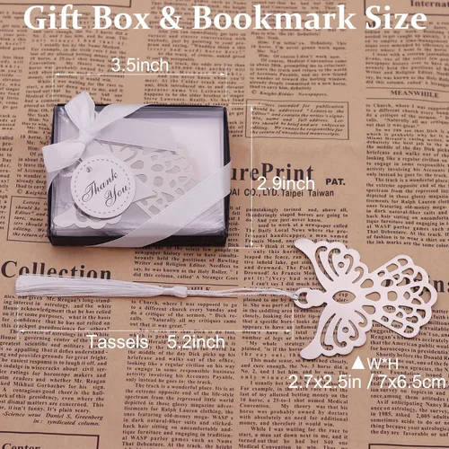 Vista 2 de Winrase® Caja de regalo para amantes de los libros, marcapáginas de ángel, regalo de boda (juego de 12)