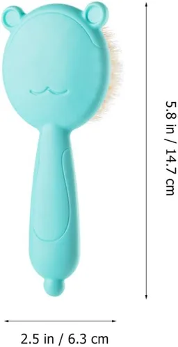 Vista 3 de TOYANDONA 1 juego de cepillo y peine para el pelo del bebé para recién nacidos y niños pequeños, cepillo de masaje y cuero cabelludo para bebé
