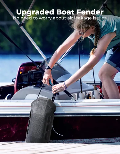 Vista 2 de KEMIMOTO Guardabarros para botes, parachoques para atraque con cuerda, parachoques mejorados para botes, guardabarros para atraque para pontón, bote
