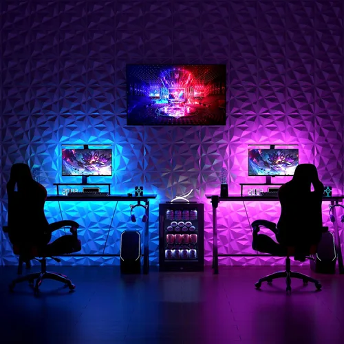 Vista 4 de MIX3D Paquete de 33 paneles de pared 3D, diseño moderno con textura de diamante para decoración de pared interior en sala de estar, dormitorio, sala