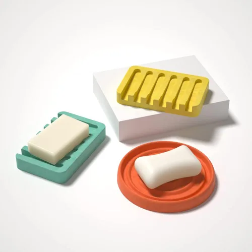 Vista 5 de Jabonera molde de silicona para cemento DIY Bandeja de jabón casera Moldes de superficie curvada Decoración de arte Herramientas de baño