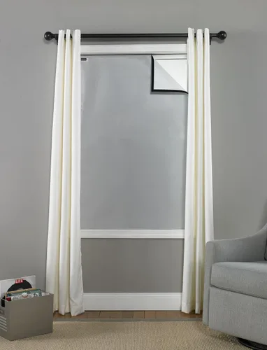 Vista 7 de Cubierta de ventana con bloqueo total de luz solar - Bloque de luz completo-Nuevo material EZ Grid™, pequeño - Personalizable a (36" x 48") Gris