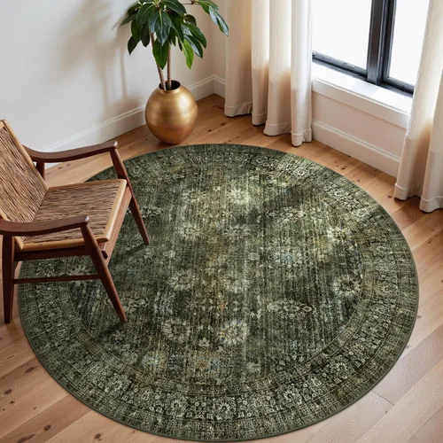 Vista 14 de Moynesa Alfombra ultra fina lavable de 2 x 3 pies, alfombra pequeña de cocina para entrada, interior, antideslizante, tapete vintage para puerta