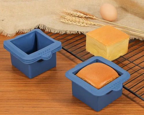 Vista 3 de Webake Molde cuadrado de silicona de 3 x 3 pulgadas para hornear porciones individuales para pastelería, cubitos de hielo, gelatina, jabón, velas