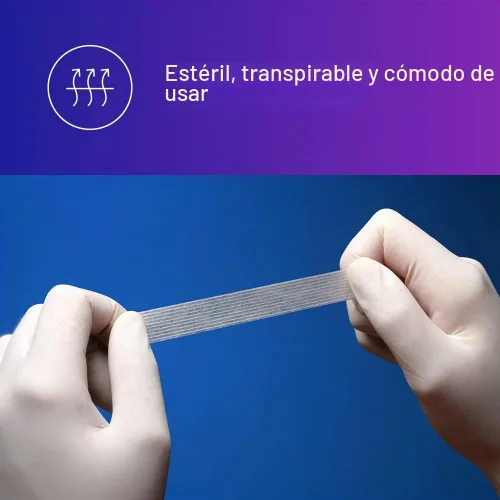 Vista 3 de 3M R1546 Steri-Strip - Cintas adhesivas reforzadas, 5 empaques de 10 (50 tiras)