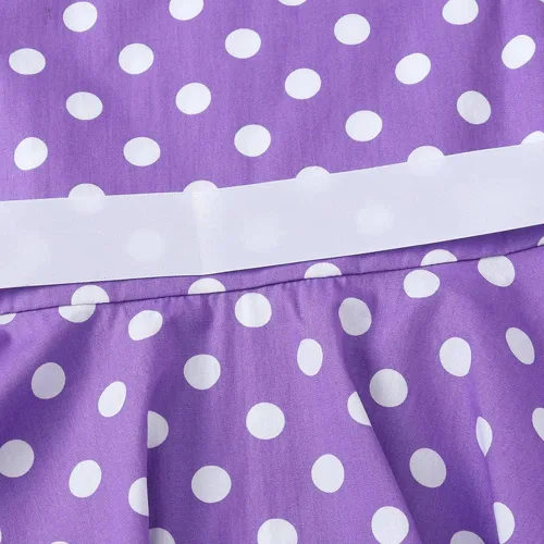Vista 5 de Vestido de té para niñas, estilo vintage, de los años 50, con diseño de lunares, estilo Rockabilly para fiesta de graduación, vestido de té