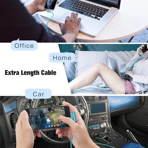 Vista 7 de SHUSEL Cable de carga para iPhone, cable Lightning de ángulo recto, paquete de 3 cables de carga trenzados de nailon de 90 grados y 6 pies, de carga