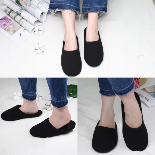 Vista 5 de ofoot Pantuflas de casa de espuma viscoelástica de algodón lavable para mujer, para el hogar, para interiores, para dormitorio, ligeras