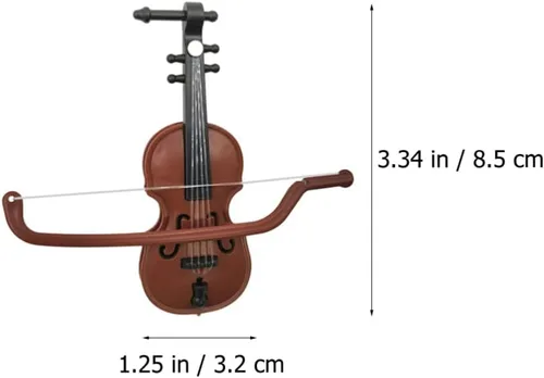 Vista 3 de ABOOFAN Colgante de violín miniatura de cuerda Mini colgante de violín instrumento musical adorno de árbol de Navidad decoración artesanal 16 piezas