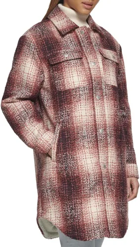 Vista 3 de Levi's Chaqueta larga con forro de sherpa de mezcla de lana para mujer