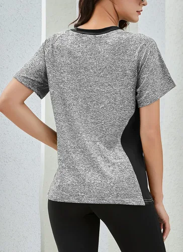 Vista 6 de HOCOSIT Camisas de entrenamiento para mujer, secado rápido, ropa activa para yoga, ropa deportiva