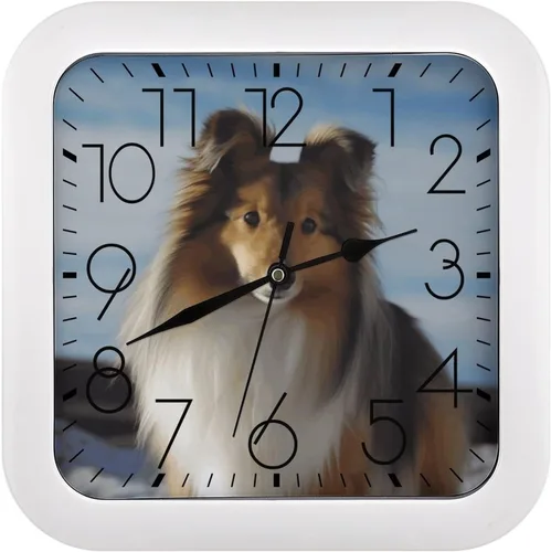 Vista 11 de 10" Square Modern Wall Clock,American Flag Skull Print Kitchen Clocks Wall Battery Operated,Silent Non Ticking Unique Funny Cute Wall Clock for