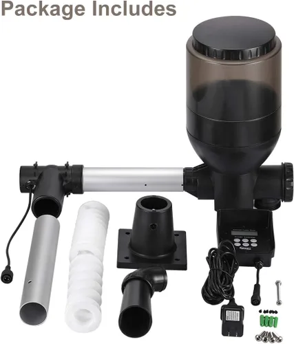 Vista 8 de hygger Alimentador automático de los pescados del estanque del control del LCD, capacidad 5.5L, DC 12V