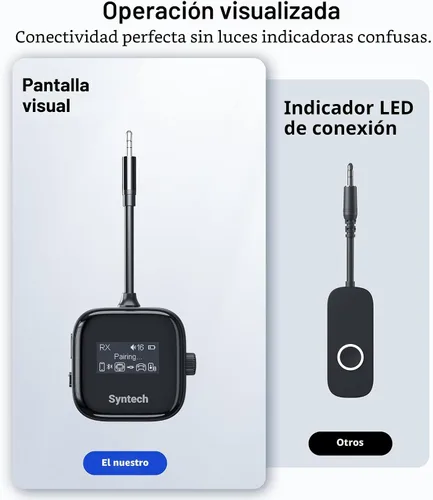 Vista 2 de Syntech Transmisor Bluetooth de avión 5.4 para 2 auriculares, pantalla HD Negro