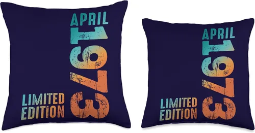 Vista 3 de Awesome Limited Edition April 1973 Retro 1973 Vintage 1973 Throw Pillow