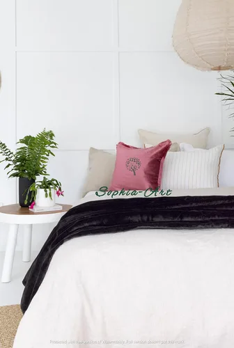 Vista 6 de Sophia-Art Manta de terciopelo triturado de lujo con borlas, para sofá o cama, manta suave, bohemia y cálida, acogedora, felpa ligera
