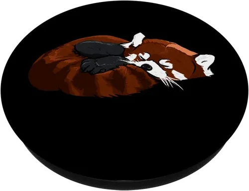 Vista 2 de Lindo dormir rojo Panda PopSockets Swappable PopGrip