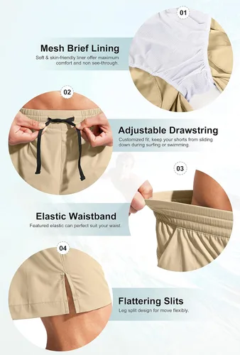 Vista 6 de G Gradual Men's Swim Trunks Quick Dry Bathing Suit Beach Board Shorts for Men with Zipper Pockets and Mesh Lining