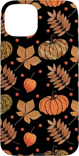 Vista 9 de Otoño hojas y calabazas patrón Halloween otoño regalos caso para iPhone 17