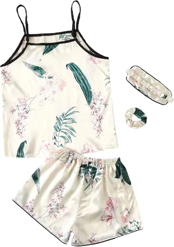 Vista 2 de SheIn - Conjunto de pijama para mujer de 7 piezas, conjunto que incluye camisola, camisa y antifaz