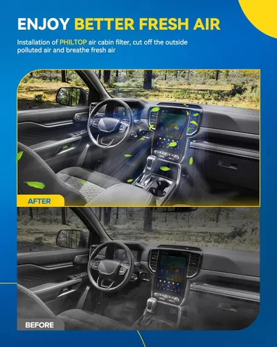 Vista 7 de PHILTOP Filtro de aire de cabina con carbón activado, compatible con CF10612 Smart Fortwo 2008, 2009, 2010, 2011, 2012, 2013, 2014, 2015-2018, Smart