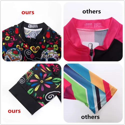Vista 5 de JPOJPO Camiseta de ciclismo para mujer, de secado rápido, transpirable, reflectante, S-2XL