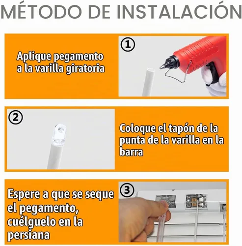 Vista 6 de 6 puntas de varilla inclinable de hardware, transparente