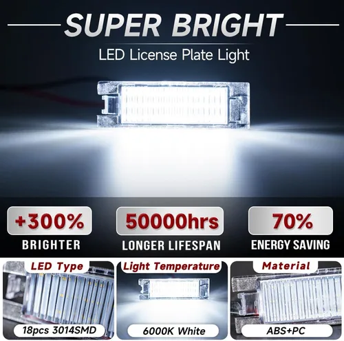 Vista 2 de nsautolighting Ensambles de luz LED para placa de matrícula para Jeep Renegade 2015 2016 2017 2018 2019 2020 2021, lámpara de etiqueta trasera