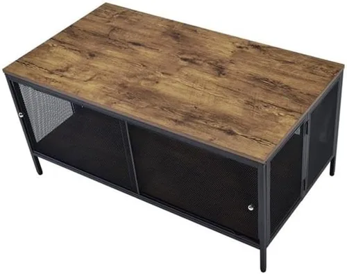 Vista 5 de Acme Winam - Mesa de centro rectangular de madera en roble antiguo y negro