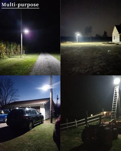 Vista 6 de BC-CA-8 cabeza Solar Flood Light, LED Area Light with Motion Sensor, Dusk to Dawn, Remote Control for Security Lighting in Streets, Barns