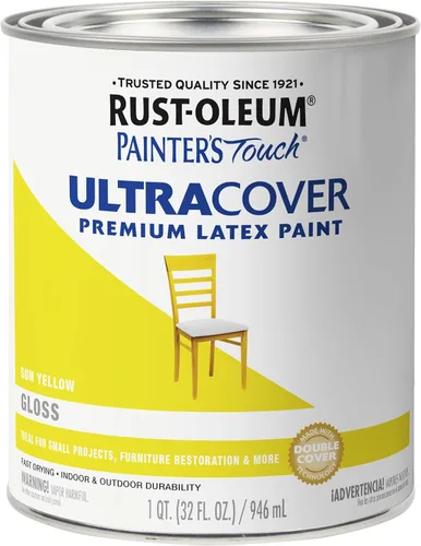 Vista 44 de Rust-Oleum 1976502 Painter's Touch - Pintura de látex, cuarto de galón, negro plano, 32 onzas líquidas, (paquete de 1)